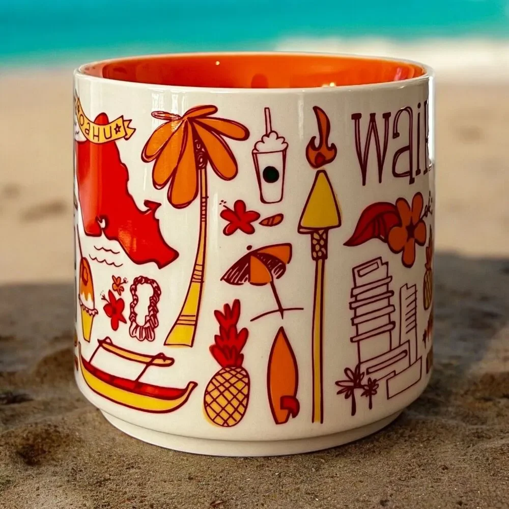 Starbucks WAIKIKI Hawaii Been There Series BTS Coffee Mug Cup EUC - Picture 3 of 8